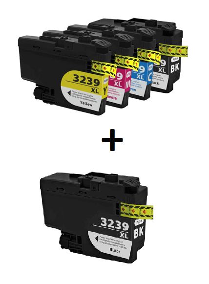 Brother LC3239 Compatible Ink Cartridges full Set of 4 + EXTRA BLACK (2 x Black,1 x Cyan,Magenta,Yellow)

